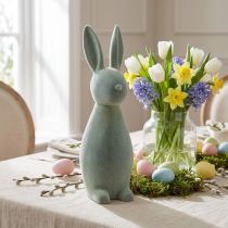 Artikel Dekofigur Hase Kunststoff Beflockt Graugrün 47cm für Innenbereich