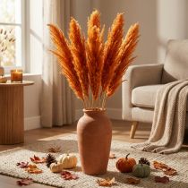 Artikel Trockengras Riedgras Orange 70cm 10 Stück Herbstdekoration