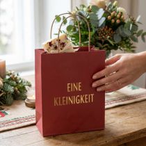 Artikel Geschenktüten aus Papier Rot 16×8 cm mit Aufdruck „Eine Kleinigkeit“ 6 Stück