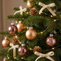 Artikel Mini-Weihnachtskugeln Glas Rosa und Apricot Ø3cm 22 Stück