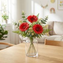 Artikel Künstliche Gerbera Rot 45cm aus Kunststoff und Metall