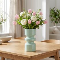 Artikel Blumenvase Metall Mintgrün Emaille Ø9cm H17,5cm