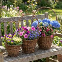 Artikel Blumenkörbe aus Weide mit Henkel Natur 29/23/21 cm 3er-Set