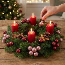 Artikel Mini Weihnachtskugeln aus Glas am Draht Bordeaux Rosa Ø 2,5 cm, 140 Stück