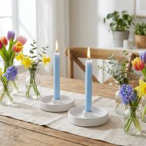 Artikel Kerzenhalter Keramik Weiß Ø13 cm – Set aus 2 Stabkerzenhaltern