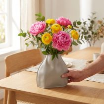 Artikel Deko Vase Keramik Grau 22×9×22,5cm für Wohnbereich