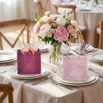 Artikel Geschenktüten mit Henkeln aus Papier 10,5cm in Burgund und Rosa 8 Stück