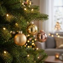 Artikel Weihnachtskugel-Set Kunststoff Gold Rosé 5 cm 24-teilig
