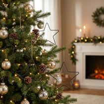Artikel Metallstern Schwarz 20 cm 6-teilig – Weihnachtsdeko