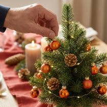Artikel Mini Weihnachtskugeln Glas Orange Matt/Glänzend Ø 2 cm 44 Stück