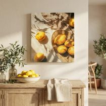 Artikel Wandbild mit Zitronenmotiv 40x60 cm im Natur-Holzrahmen für Wohnzimmer