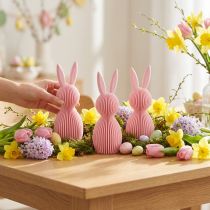 Artikel Dekohase aus Kunststoff in Rosa, 13 cm, 3er-Set für Oster- und Frühlingsdekoration