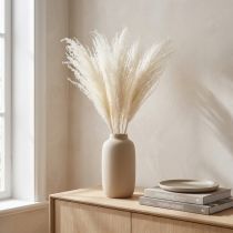 Artikel Trockenblumen Silbergras Weiß 70cm 10 Stück Dekoration