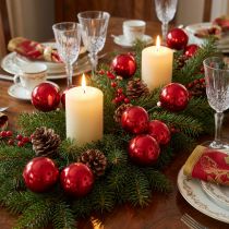 Artikel Mini Weihnachtskugeln aus Glas, Ø 40 mm, Rot, 32 Stück, mit Draht
