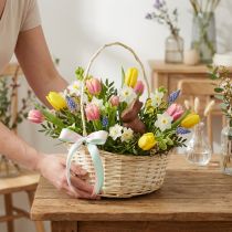 Artikel Weidenkorb mit Henkel 44cm x 36cm Natur mit Folie