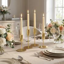 Artikel Stabkerzenhalter Gold Metall H10cm 4er-Set