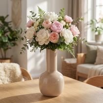 Artikel Deko-Vase aus Metall mit Emaille, Braun, 25,5 cm hoch