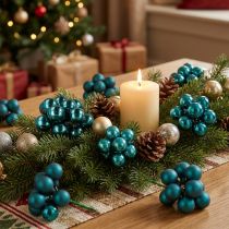 Artikel Mini Weihnachtskugeln aus Glas 20 mm Opalblau matt und glänzend 140 Stück