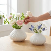 Artikel Blumenvase Keramik Weiß Zwiebelform Ø13cm H13,5cm 2er-Set