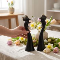 Artikel Polyresin-Dekofiguren Huhn und Hahn 19cm Schwarz-Gold 2er-Set