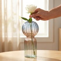 Artikel Glasvase mit Farbverlauf Blau Braun Klar 17,5 cm