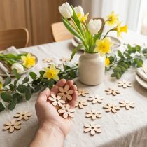 Artikel Holzblumen Streudeko 72 Stück, Blüten in Orange, Rosa und Weiß, Ø 4 cm
