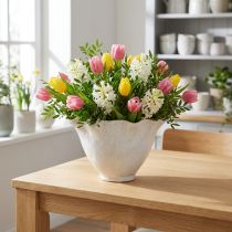 Artikel Blumentopf Keramik Weiß Beige Ø19cm Blumenkelch Landhausstil