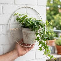 Artikel Blumentopf Shabby Chic Wanddeko Metall Weiß Ø37cm