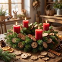 Artikel Holzscheiben Baumfrüchte naturgetrocknet 1-3,5 cm FSC 300 g
