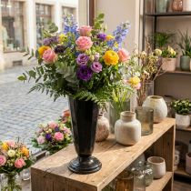 Artikel Kunststoffvase Schwarz Ø19cm mit Fuß, H47cm