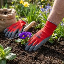 Artikel Kixx Gartenhandschuhe Nylon Gr. 10 Rot Grau für Gartenarbeit