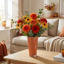 Artikel Vase aus Kunststoff Orange Weiß Ø13,5cm H20cm