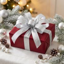 Artikel Geschenkband mit Drahtkante Silber 15mm x 25m Polyester Polyamid