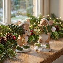 Artikel Weihnachtsmäuse Dekofiguren handbemalt 2er Set Polyresin
