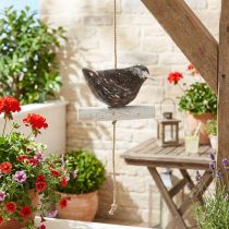 Artikel Hängedekoration aus Holz mit Vögeln und Naturmaterialien 118 cm Braun-Weiß