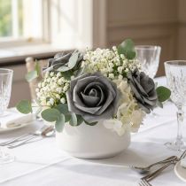 Artikel Foam-Rosen Grau Ø7,5cm 18er-Set mit Draht