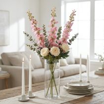 Artikel Künstlicher Rittersporn Rosa 82 cm aus Kunststoff und Seidenstoff, 3 Stück