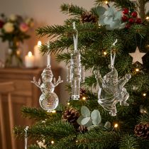 Artikel Weihnachtsfiguren zum Hängen Transparent 10cm 3er-Set