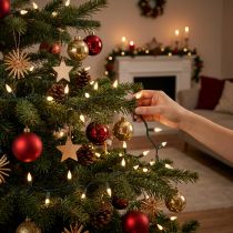 Artikel LED Lichterkette mit Timer, Kristall-Optik, 12m, warmweiß, Innenbereich