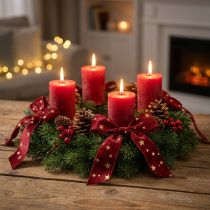 Artikel Samtband Weihnachten Sternenband rot-gold 25mm x 8m