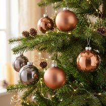 Artikel Weihnachtskugeln aus Glas Silber Apricot Ø7,5 cm 12 Stück