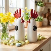 Artikel Ceramic Deko-Hähne Küche Weiß 23cm 2er-Set