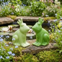 Artikel Deko-Frosch-Paar aus Keramik, 13×8×16cm, hellgrün und dunkelgrün, 2 Stück