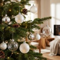 Artikel Weihnachtskugeln aus Kunststoff klar und milchig Ø 70 mm 18 Stück