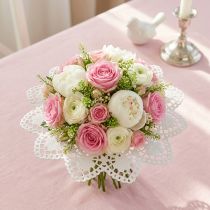 Artikel Biedermeier-Blumenmanschetten aus Papier Weiß Ø12cm Set 25 Stück
