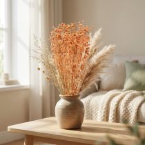 Artikel Deko-Flachs Trockenblumen Apricot Natur 80g Länge ca. 60cm
