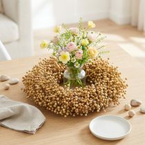 Artikel Boho Deko Kranz Flachs Dekokranz Naturkranz trocken Ø28cm