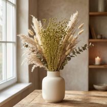 Artikel Deko Flachs Getrocknet Trockenblumen Olivgrün 50g
