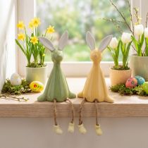 Artikel Keramik-Osterhase Kantenhocker Set Grün und Gelb 22 cm