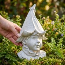 Artikel Dekofigur Wichtelkopf aus Polystone 30 cm grau für Innenbereiche